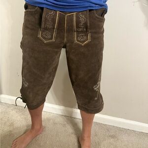 Brown Beer fest Octoberfest  Traditional German  Genuine LeatherEmbroidered